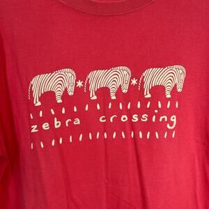 JUMPERS Coral White Zebra Crossing Graphic Short Sleeve T-Shirt Top M